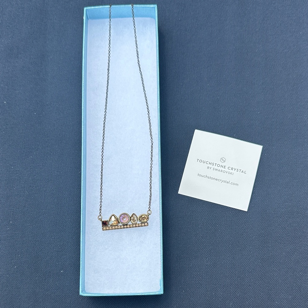 Touchstone Crystal Necklace with Gold and Pink Accents
